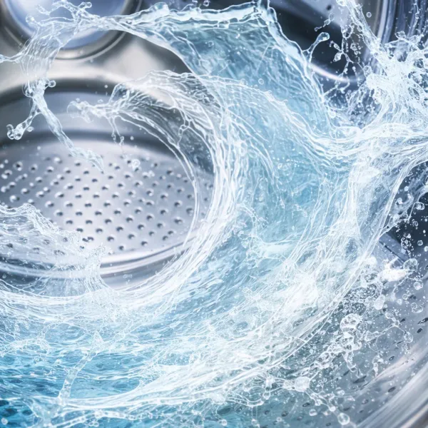 Wasmachine trommel met water